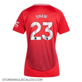 Manchester United Luke Shaw #23 Maglia Gara Casa Repliche 2024-25 Donna